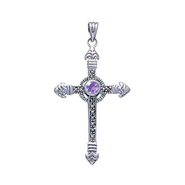 Celtic Cross Sterling Silver & Marcasite Pendant JP030